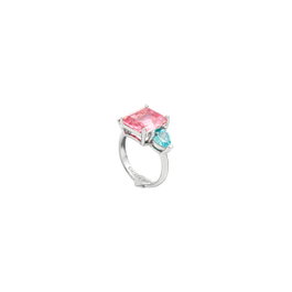 Chiara Ferragni Princess Rainbow Ring YE/BU/PK CZ S10 Azul Talla 10