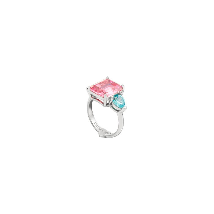 Chiara Ferragni Princess Rainbow Ring YE/BU/PK CZ S10 Azul Talla 10 Chiara Ferragni Princess Rainbow Ring YE/BU/PK CZ S10 Azul Talla 10