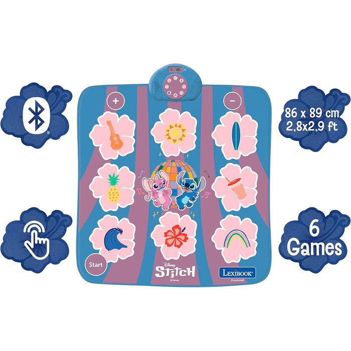 LEXIBOOK Alfombra de Baile Electrónica Disney Stitch DM10D LEXIBOOK Alfombra de Baile Electrónica Disney Stitch DM10D