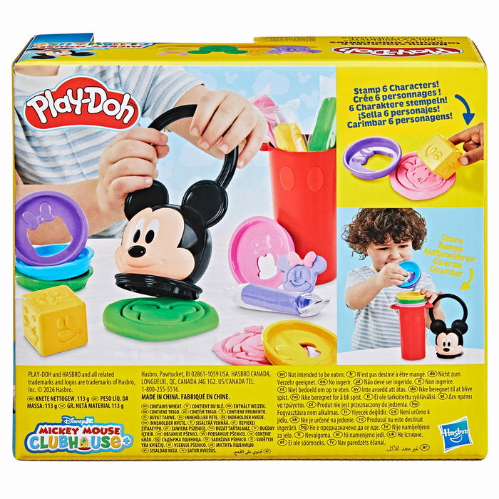 Hasbro Play-Doh Set de Juego Apila y Diviértete Disney Junior G2322 con 4 Barras de Plastilina, Mickey Mouse, para Niños +2 Años