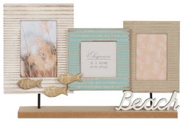 DKD Home Decor Marco Multifoto Madera y Cristal Beach