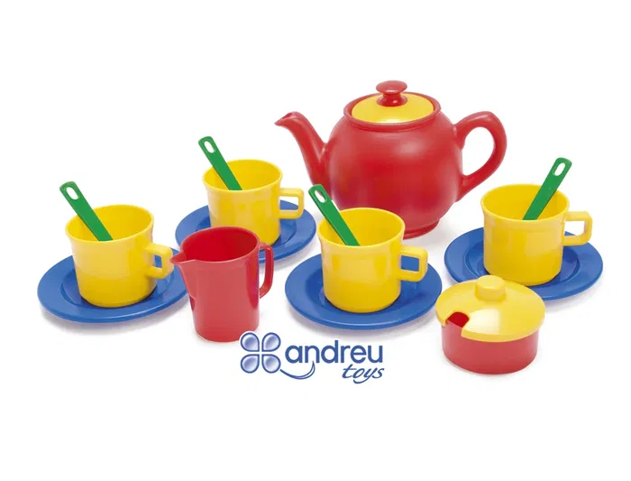Dantoy Juego de Té para 4 Servicios, 17 Piezas, Dimensiones 12x18.5x19 cm