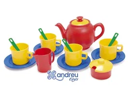 Dantoy Juego de Té para 4 Servicios, 17 Piezas, Dimensiones 12x18.5x19 cm