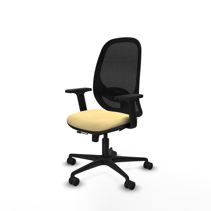 PIQUERAS Y CRESPO Silla de oficina Cilanco con mecanismo Sincro/Traslack, Similpiel Crema y Malla Negra PIQUERAS Y CRESPO Silla de oficina Cilanco con mecanismo Sincro/Traslack, Similpiel Crema y Malla Negra