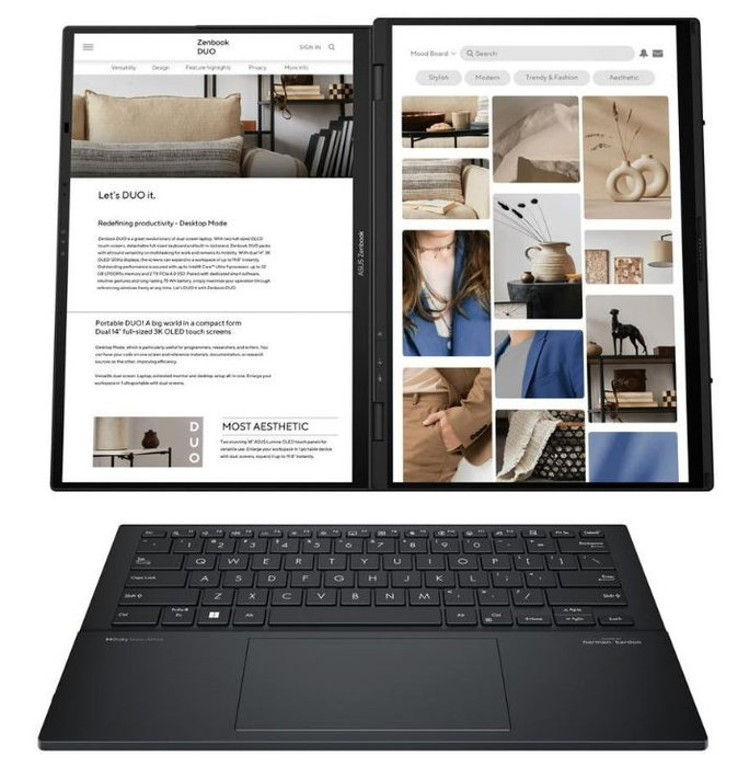 ASUS ZenBook Duo OLED UX8406CA-QL121W - Ultra 7 255H | 14" | Táctil | 32GB | 1TB | Teclado Español | W11H