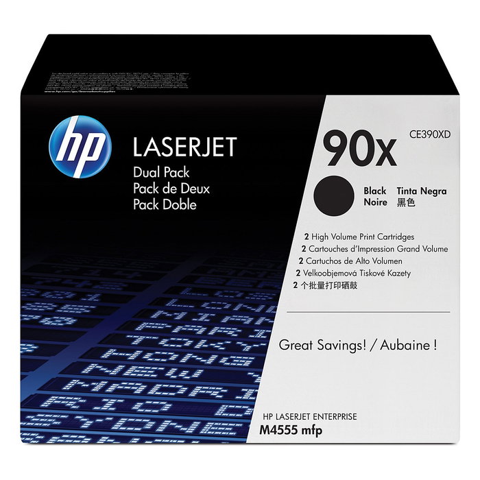 HP 90X Pack de 2 Cartuchos de Tóner LaserJet Negro