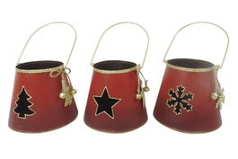 DKD Home Decor Surtido de Portavelas de Metal y Cristal 12x12x11 cm