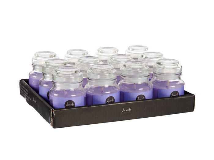 Acorde Vela Tapa Vidrio Lavanda 28H 7x7x10 cm (Set de 12)