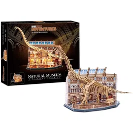 Revell REV4009803006192 Rompecabezas 3D de Madera Tiny Adventures - Museo Natural Brachiosaurio con LED