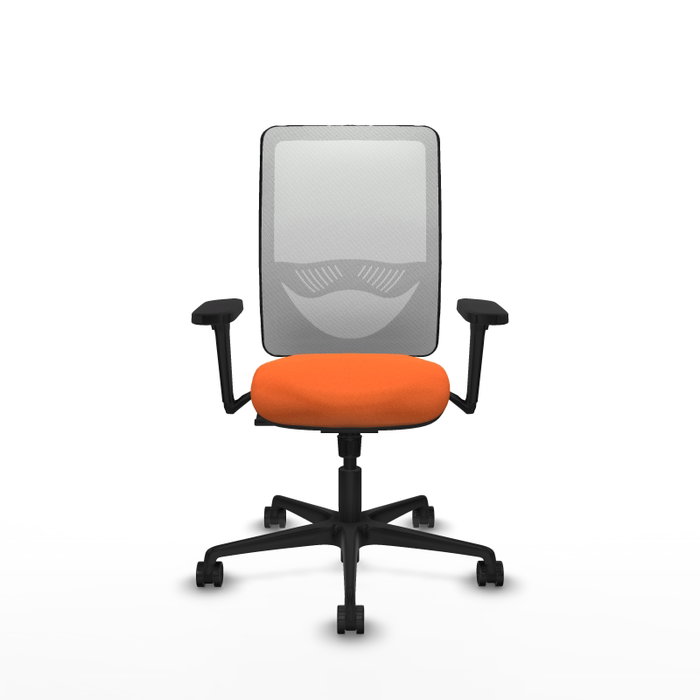 PIQUERAS Y CRESPO Silla de oficina Zulema con mecanismo Sincro, Naranja y Blanco