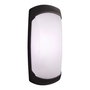 Fumagalli Aplique Ovalado Francy-Op, Negro Translúcido, IP66 Resistente, Casquillo E27 Max 23W, 300x85x130 mm, Con Fijación