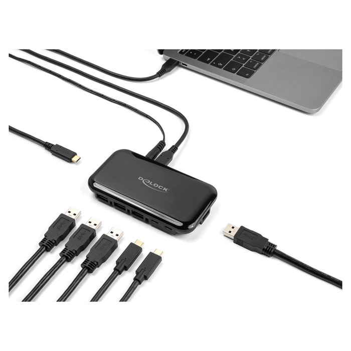 DeLOCK Concentrador USB 3.2 Gen 2 de 7 Puertos (4x Tipo-A y 3x Tipo-C)