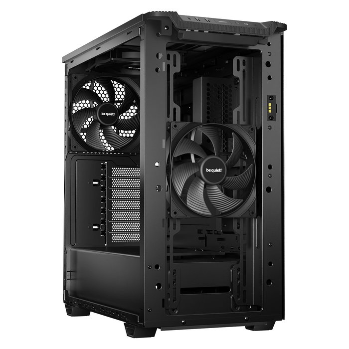 be quiet! Pure Base 501 DX Black - Caja Torre Midi PC ATX Negro con Ventana Lateral, Iluminación RGB Frontal, 3 Ventiladores Silent Wings y Filtros Antipolvo