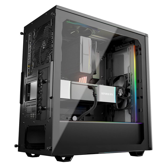 be quiet! Pure Base 501 DX Black - Caja Torre Midi PC ATX Negro con Ventana Lateral, Iluminación RGB Frontal, 3 Ventiladores Silent Wings y Filtros Antipolvo