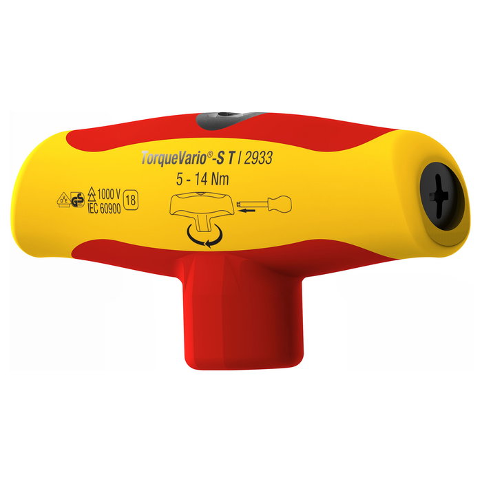 Wiha 2933 TorqueVario-S T Llave Dinamométrica Mecánica 5-14 Nm, Precisión 6%, Longitud 120 mm