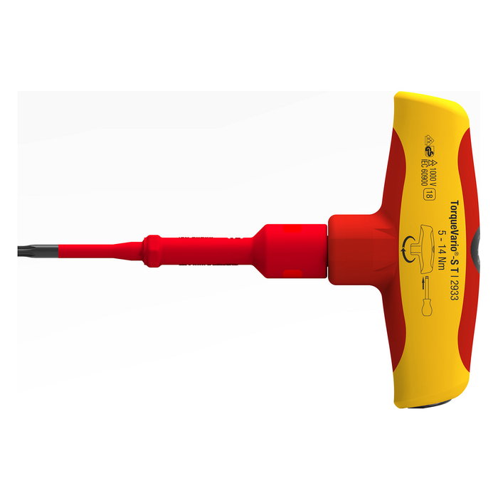 Wiha 2933 TorqueVario-S T Llave Dinamométrica Mecánica 5-14 Nm, Precisión 6%, Longitud 120 mm