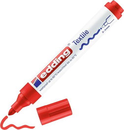 EDDING Rotulador Textil 4500 Rojo, Pack de 10