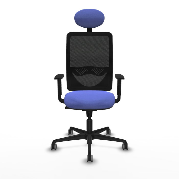 PIQUERAS Y CRESPO Silla de oficina Zulema con mecanismo Sincro, Azul claro y Negro