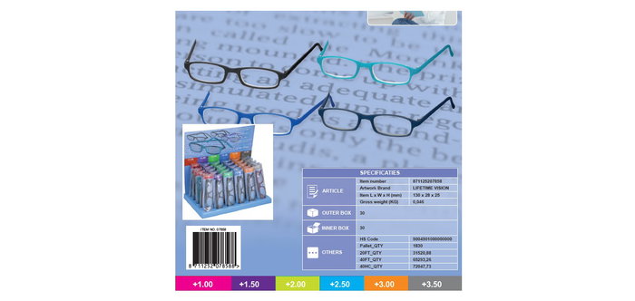 DUNLOP Gafas de Lectura - Pack Multicolor (Varios Colores)