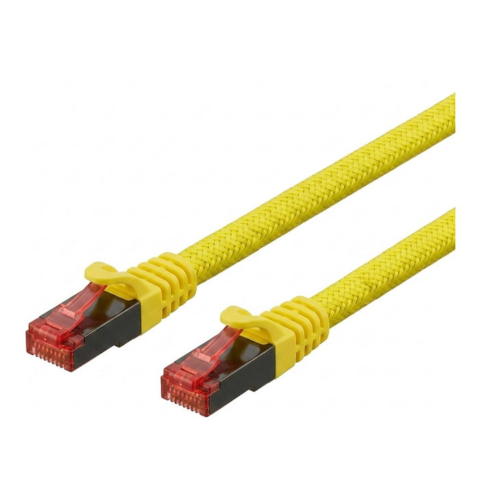 Python Cat.6 Patchkabel mit Nylongeflecht gelb 1m Python Cat.6 Patchkabel mit Nylongeflecht gelb 1m