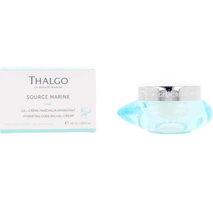 Thalgo SOURCE MARINE Gel Crema Hidratante Facial 50 ml con Algas, Hidratación 24H, Frescura Intensa, Sève Bleue