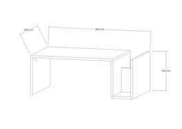Hanah Home Mesa de Centro Travertino 86.8cm Ancho x 32.4cm Alto x 50cm Fondo Tablero Melamina 18mm