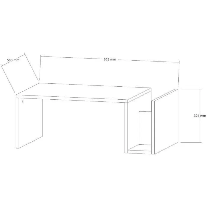 Mesa de centro rectangular efecto mármol travertino 86,8 x 32,4 x 50 cm