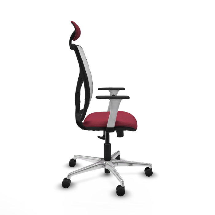 PIQUERAS Y CRESPO Silla de oficina Motilla con mecanismo Sincro, Granate y Blanco PIQUERAS Y CRESPO Silla de oficina Motilla con mecanismo Sincro, Granate y Blanco