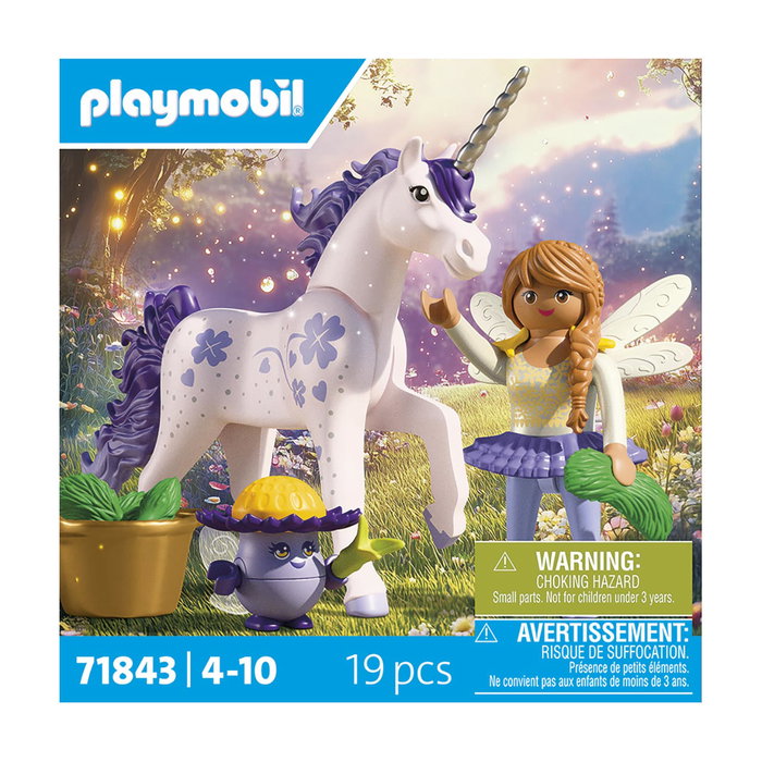 PLAYMOBIL Unicornio Lavanda de la Suerte con Hada 71843