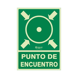 DUVER Señal 980 Plástico 420x297 "Punto De Encuentro" Luminiscente