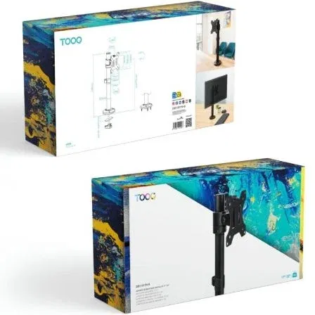 TooQ Soporte de Mesa para Monitor DB1131TN-B Giratorio Inclinable 17'-32' hasta 8kg Negro
