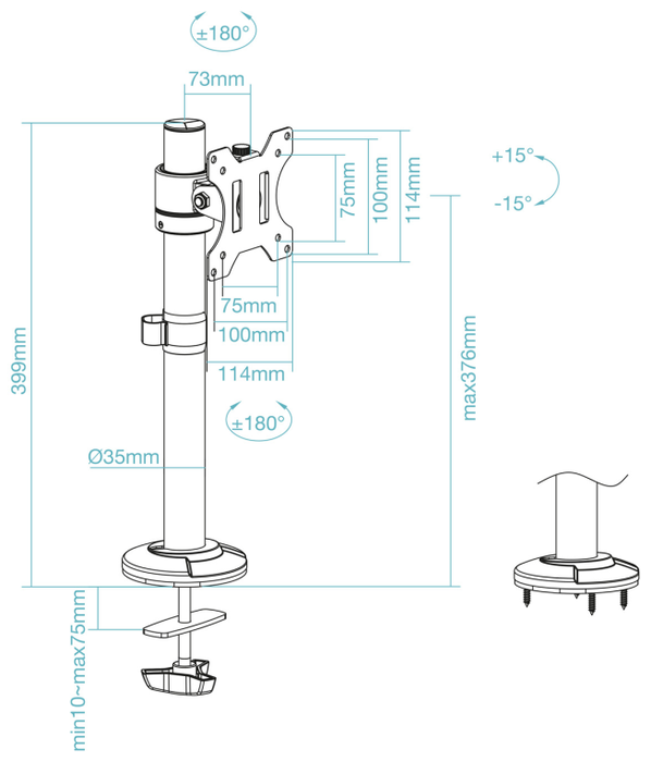 Tooq Soporte de Mesa para Pantalla 17-32 Pulgadas Negro DB1131TN-B Tooq Soporte de Mesa para Pantalla 17-32 Pulgadas Negro DB1131TN-B