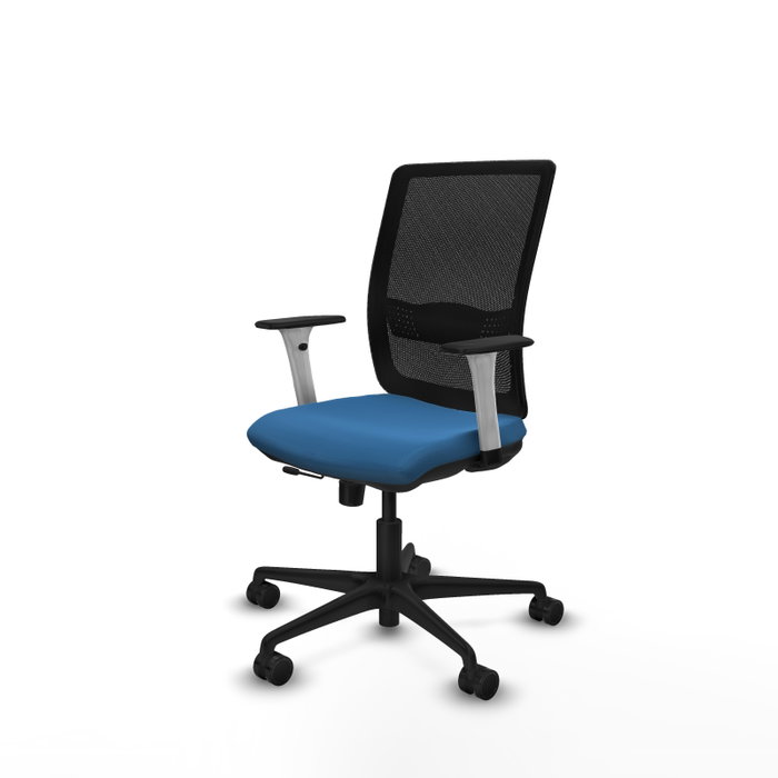 PIQUERAS Y CRESPO Silla de oficina Haches con mecanismo Sincro/Traslack, Azul claro y Negro