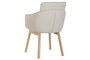 DKD Home Decor Silla Escandinava Beige Natural, Madera de Hevea y Poliéster, 60x86x59 cm, Incluye 2 Unidades