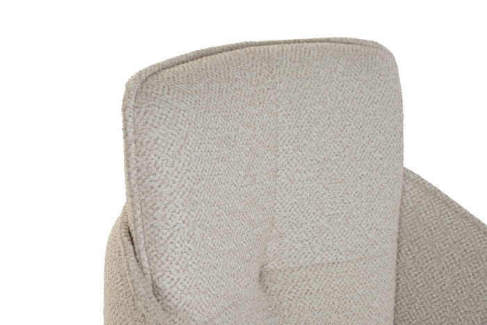 DKD Home Decor Silla Escandinava Beige Natural, Madera de Hevea y Poliéster, 60x86x59 cm, Incluye 2 Unidades