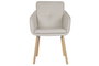 DKD Home Decor Silla Escandinava Beige Natural, Madera de Hevea y Poliéster, 60x86x59 cm, Incluye 2 Unidades