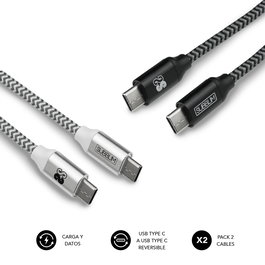 SUBBLIM 2X Premium Cable USB C to USB C Alu Black/Silver