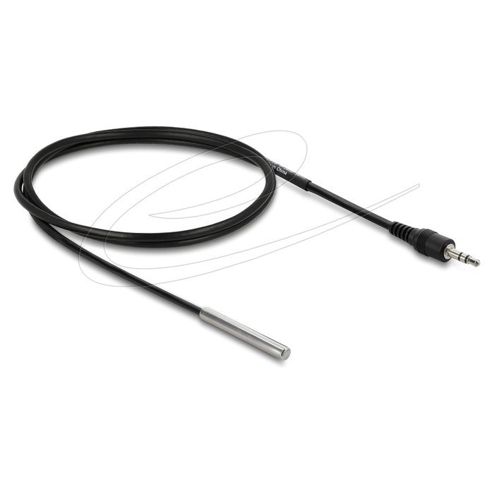 DeLOCK 91387 Cable de sensor DS18B20 con conector jack de 3,5 mm de 3 pines, 1 m
