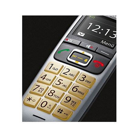 Gigaset E560 Teléfono DECT para Ancianos con Botones Grandes, Contestador y Altavoz, Agenda 200 Contactos, Negro