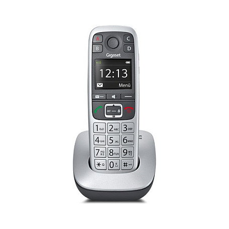Gigaset E560 Teléfono DECT para Ancianos con Botones Grandes, Contestador y Altavoz, Agenda 200 Contactos, Negro