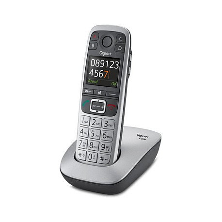 Gigaset E560 Teléfono DECT para Ancianos con Botones Grandes, Contestador y Altavoz, Agenda 200 Contactos, Negro