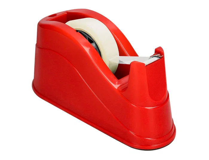 Q-connect Portarrollo de sobremesa rojo para cintas de 66 m