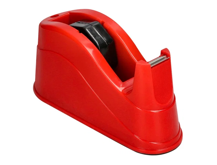 Q-connect Portarrollo de sobremesa rojo para cintas de 66 m