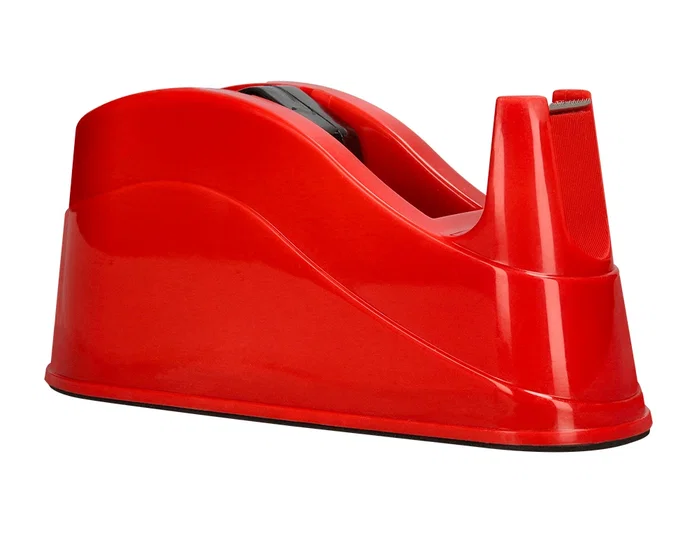 Q-connect Portarrollo de sobremesa rojo para cintas de 66 m