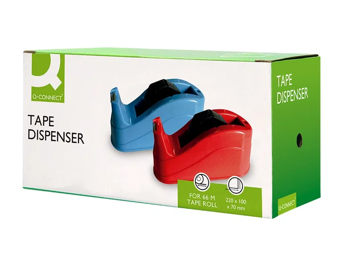 Q-connect Portarrollo de sobremesa rojo para cintas de 66 m