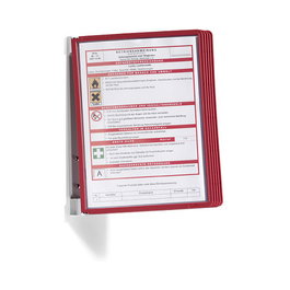 Durable VarioWall 5551-03 Sistema de paneles de visualización con 5 fundas A4, rojo