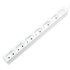 LogiLink LPS231 Regleta de enchufes 6 salidas, 1,5m, Blanco