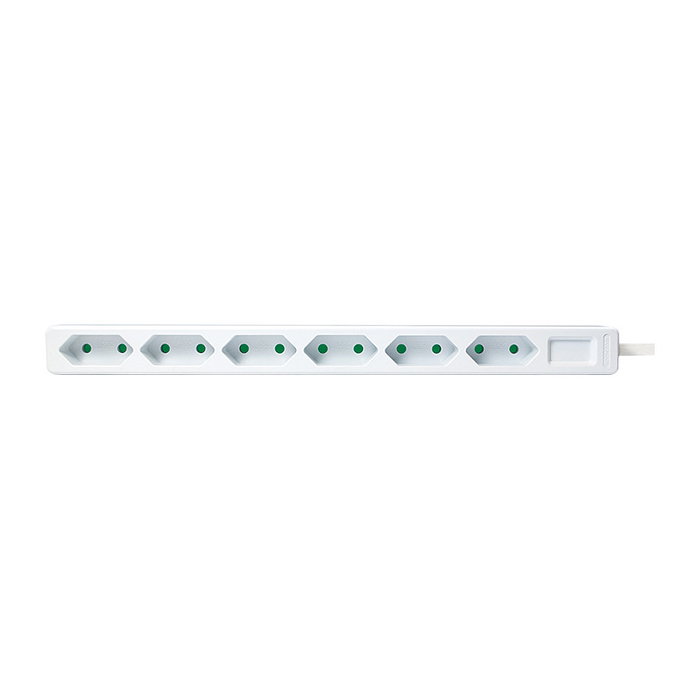 LogiLink Regleta o Base de enchufes LPS231, 6 tomas, 1.5m, 250V 15A 3400W, cable blanco, para interior, certificado CE