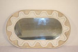 DKD Home Decor Espejo de Mango y Espejo Rombo Blanco 154x4x92 cm
