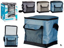 Leknes Nevera 9L con Bolsillo Exterior, Surtidos, Pastel, Poliester/PEVA, Azul/Gris/Marron, 26x3x23cm (Set de 12)